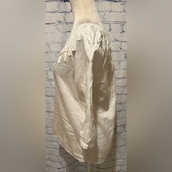 Talbots White Cotton 3/4 Sleeve Top Blouse Size Small Petite - Picture 3 of 6